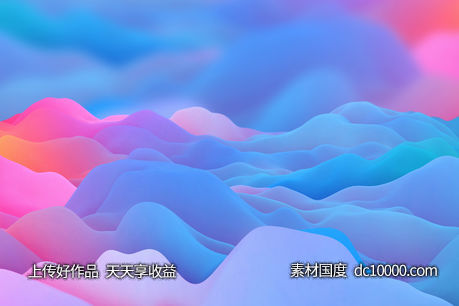 高清唯美梦幻波浪背景底纹 - 源文件