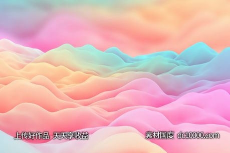 高清唯美梦幻波浪背景底纹 - 源文件