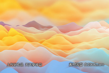 高清唯美梦幻波浪背景底纹 - 源文件