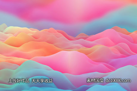高清唯美梦幻波浪背景底纹 - 源文件
