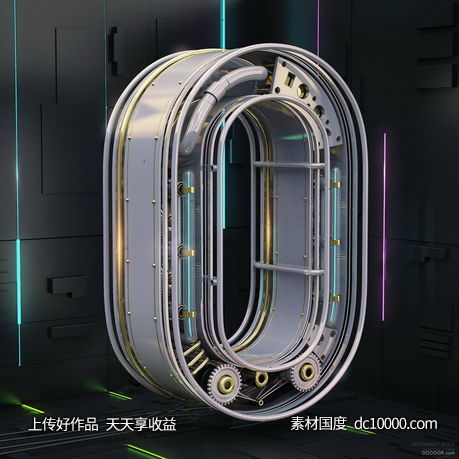 时尚立体字3DC4D主题文字数字英文字母特效创意艺术字体表现广告设计 - 源文件