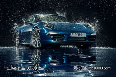 汽车赛车公路合成道路场景创意海报广告设计 - 源文件