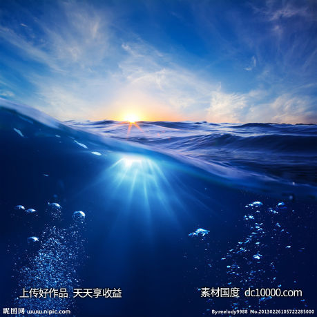 海洋大海边海水小合成河岸湖泊创意海报广告设计 - 源文件