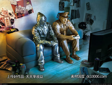 大胆创意人物场景合成表现广告海报设计 - 源文件