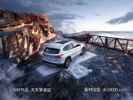 汽车赛车公路合成道路场景创意海报广告设计 - 源文件