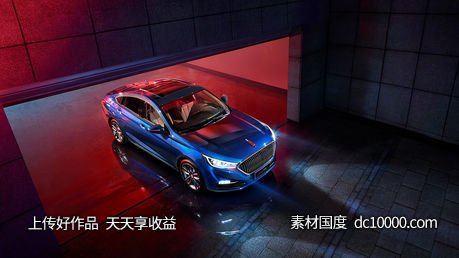汽车赛车公路合成道路场景创意海报广告设计 - 源文件