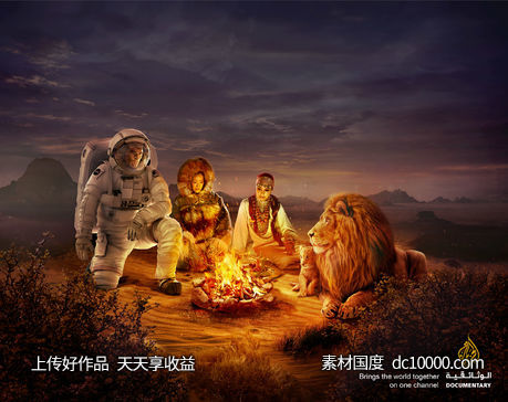 大胆创意人物场景合成表现广告海报设计 - 源文件