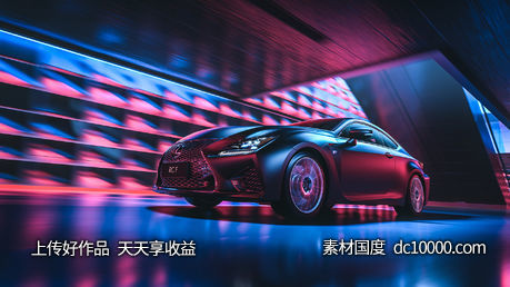 汽车跑赛车停车位创意合成表现手法宣传广告海报 - 源文件