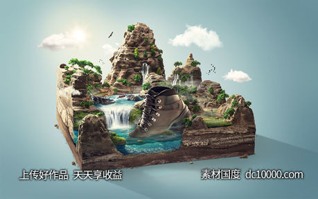 欧美时尚大胆想象力融图拼图国外图形合成创意海报设计视觉表现手 - 源文件
