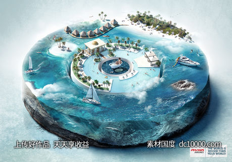欧美时尚大胆想象力融图拼图国外图形合成创意海报设计视觉表现手 - 源文件