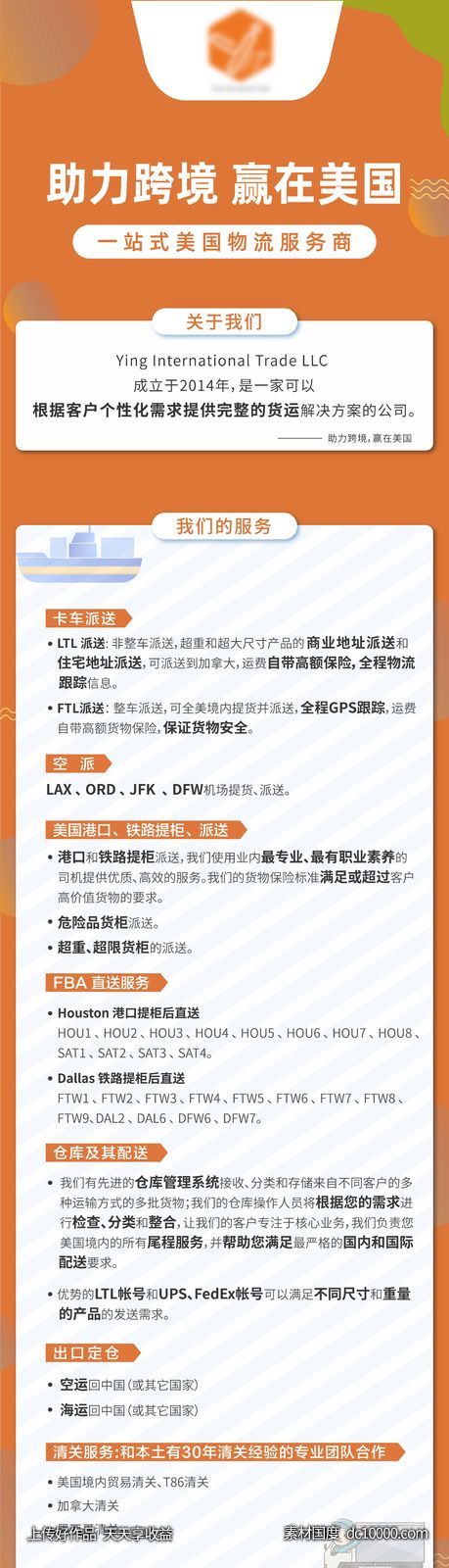 助力海外跨境运输微信长图-源文件-素材国度dc10000.com