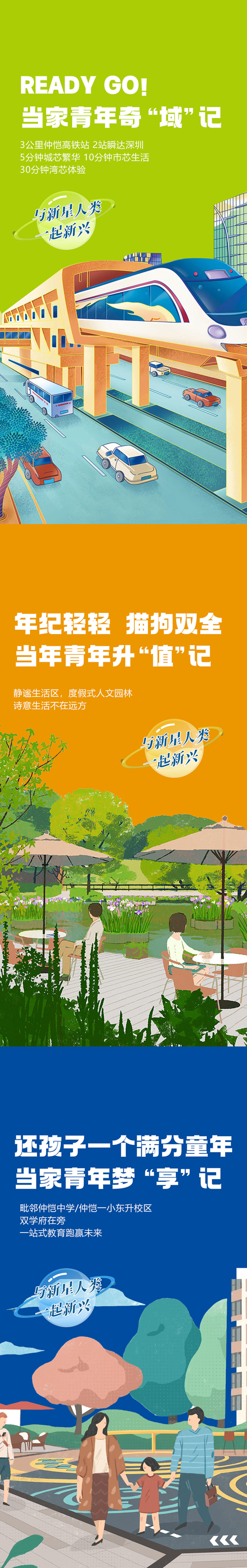 交通教育园林插画配套