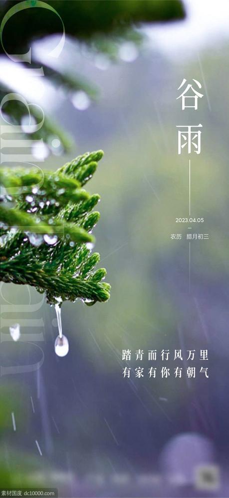 谷雨清明雨水节气海报 - 源文件
