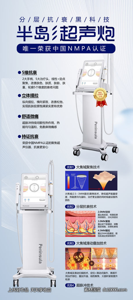 半岛超声炮仪器易拉宝-源文件-素材国度dc10000.com