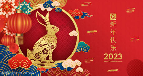 兔年新年背景板 - 源文件