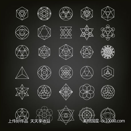 几何图形图标-源文件-素材国度dc10000.com