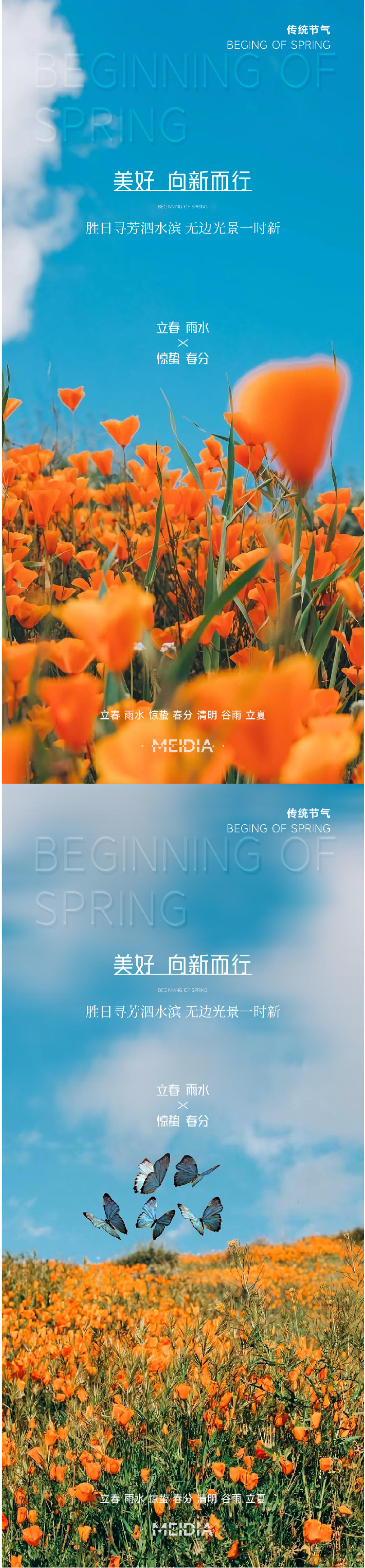 立春春分清明谷雨系列海报