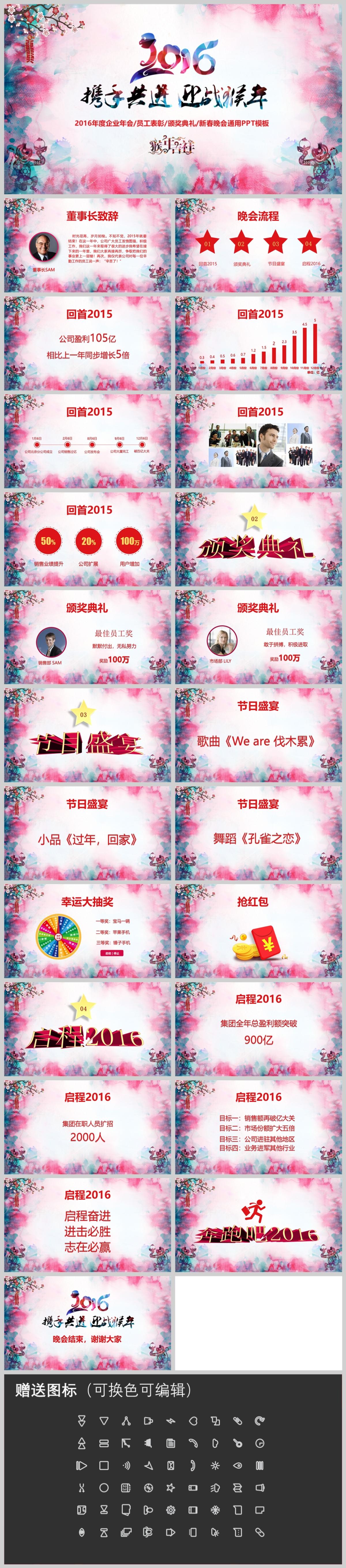 企业年会颁奖典礼新春晚会通用PPT模板