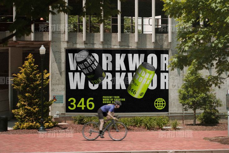 户外街头广告牌宣传海报广告设计贴图展示样机模板