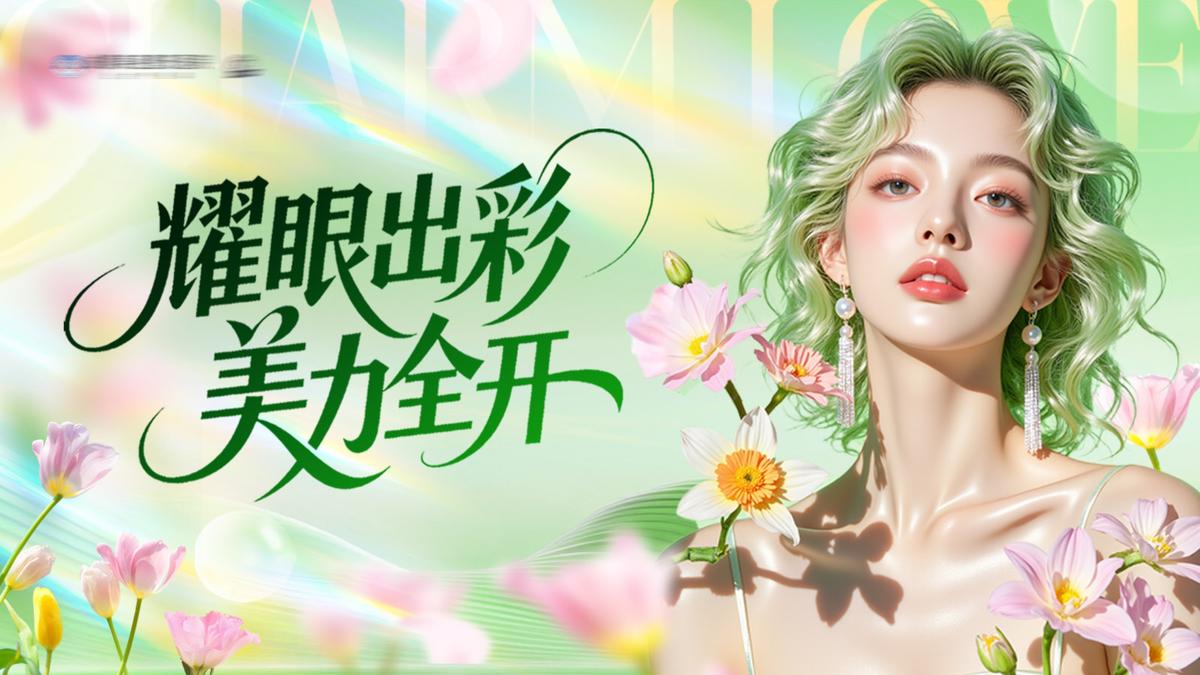 医美主题展板主画面背景板