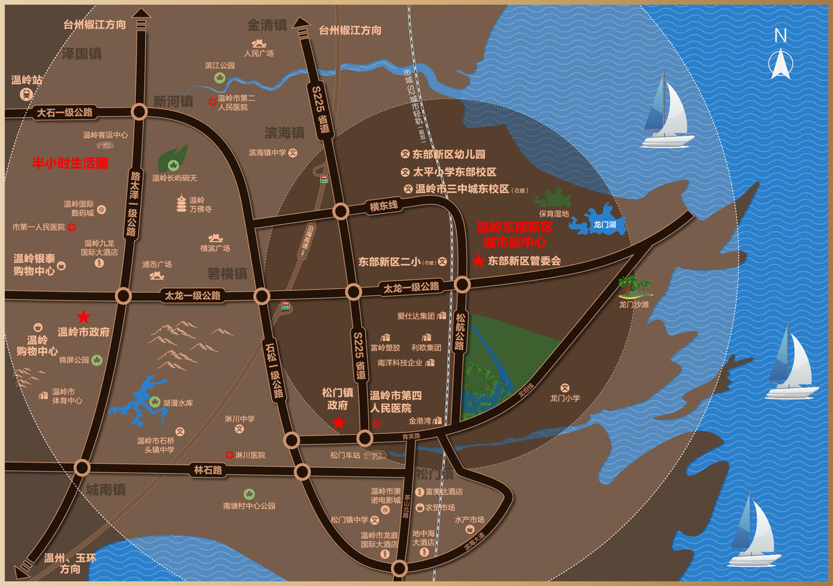 地产区位图温岭台州海边