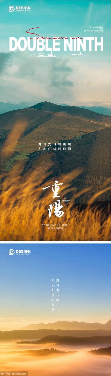 重阳节气海报 农历九月九 地产微单 - 源文件
