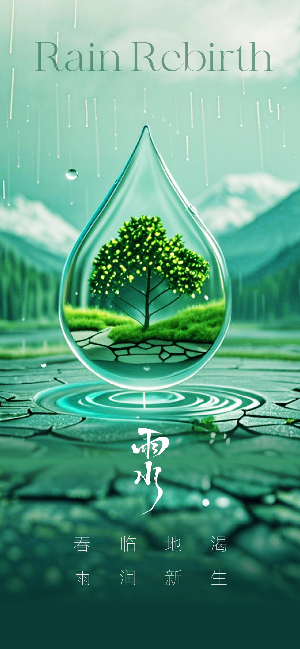 雨水创意海报