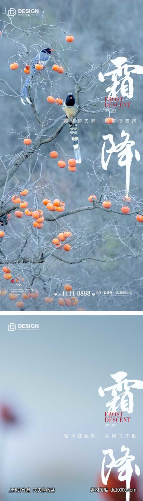 霜降节气海报-源文件-素材国度dc10000.com