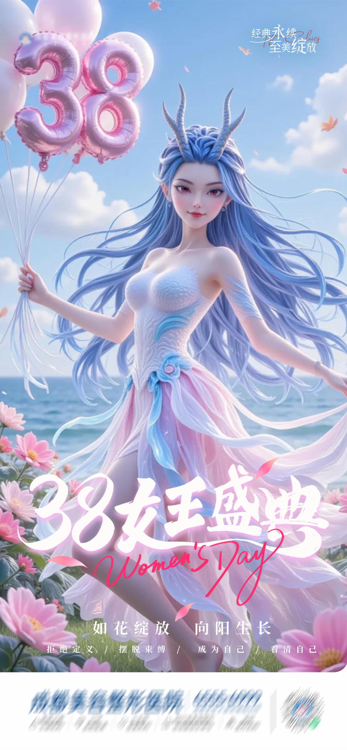 哪吒热点38妇女节女神节唯美创意海报