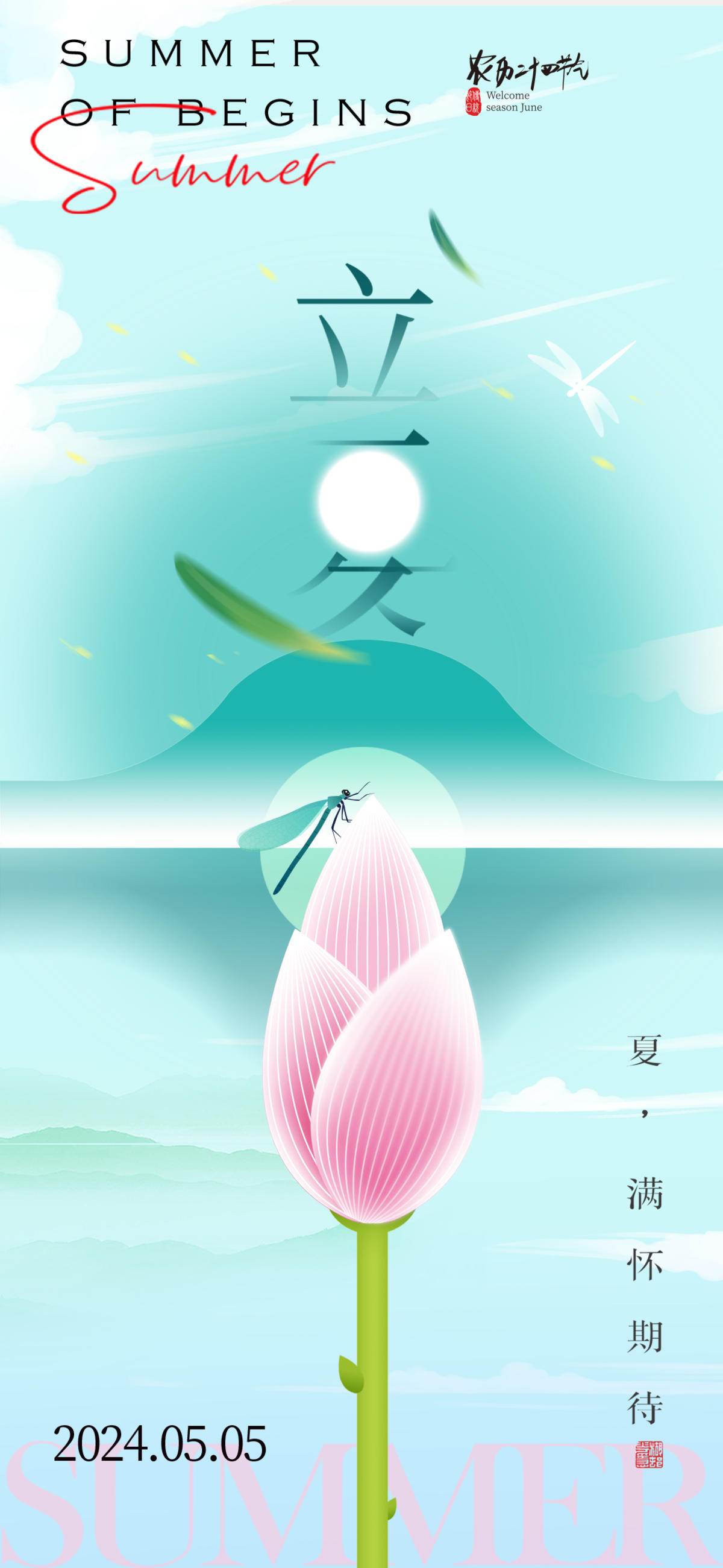 立夏24节气海报