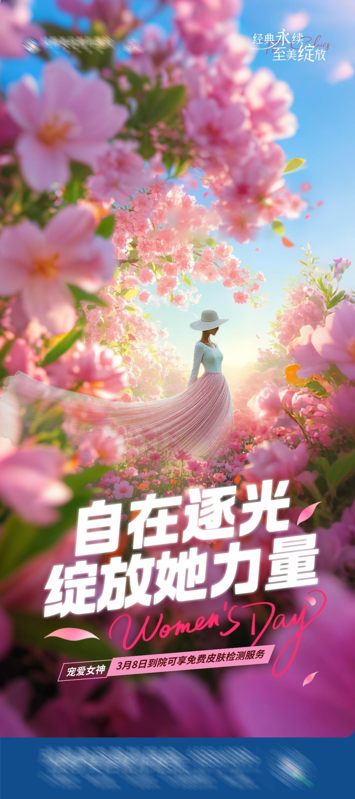 医美38妇女节女神节创意展架海报