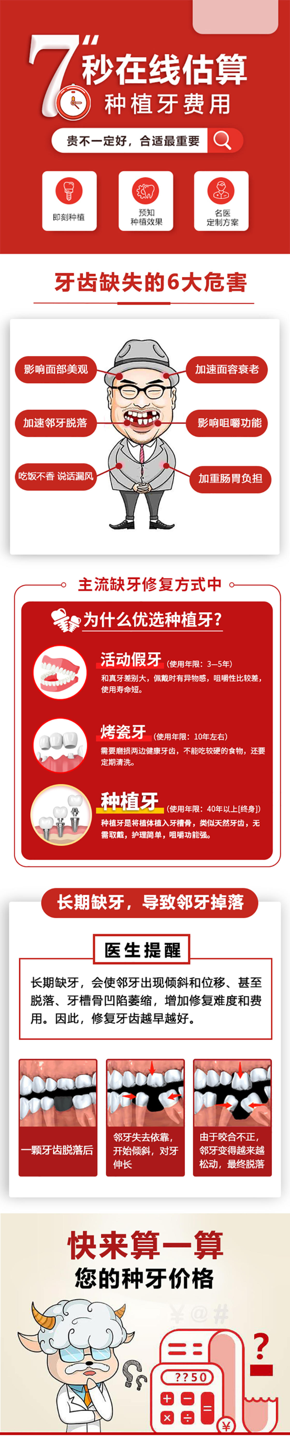 种植牙竞价信息流长图