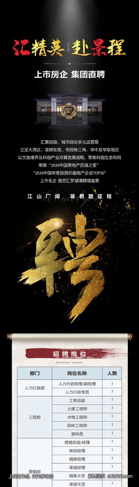 地产中式黑金招聘-源文件-素材国度dc10000.com
