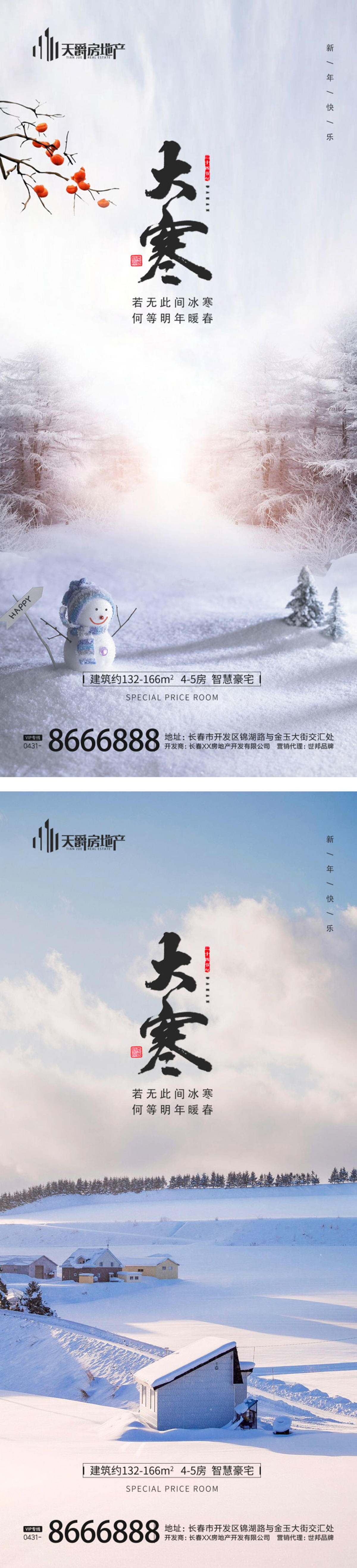 房地产大寒节气海报