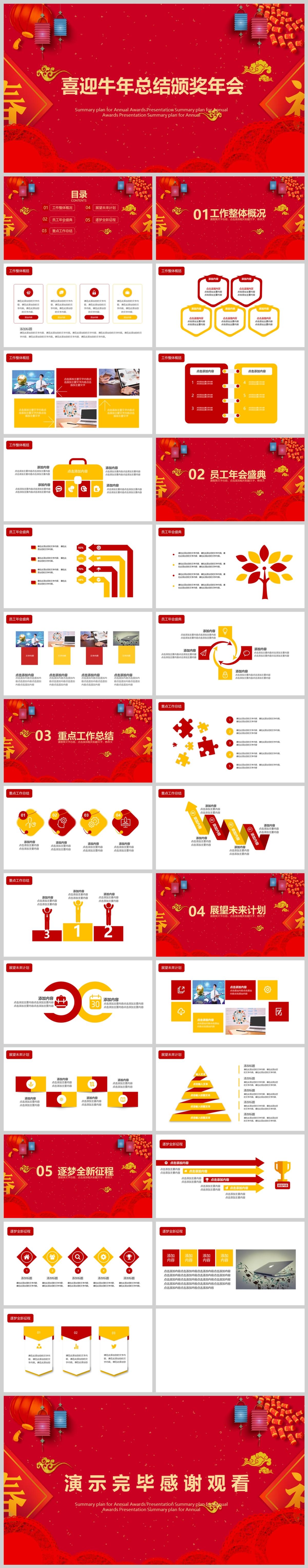 年终盛典颁奖荣誉表彰大会PPT