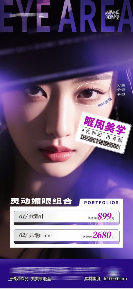 医美眼睛眼周眶周美学政策创意海报-源文件-素材国度dc10000.com