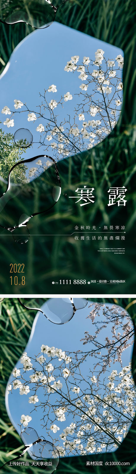 寒露节气海报 地产宣传微单 朋友圈单图 寒露-源文件-素材国度dc10000.com