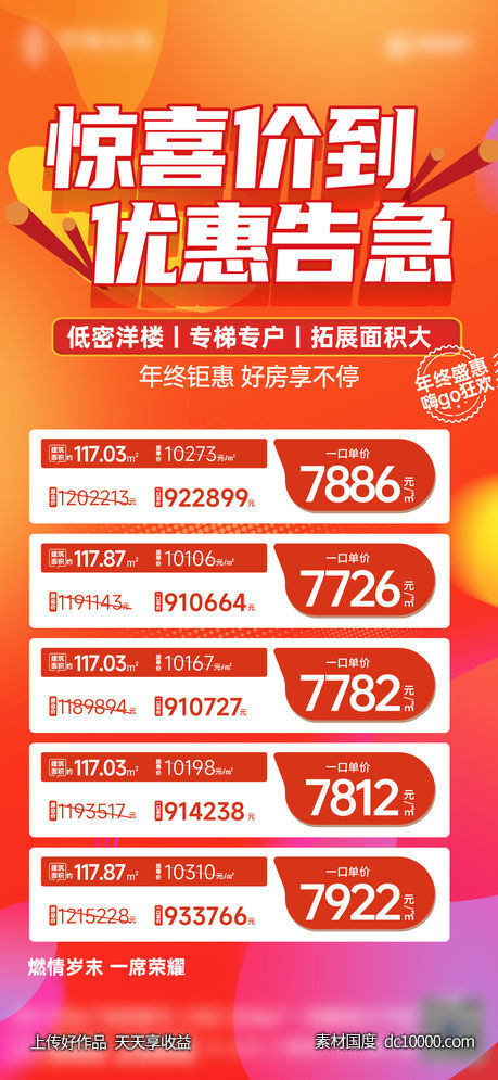 地产-商业橙色渐变特价房单图-源文件-素材国度dc10000.com
