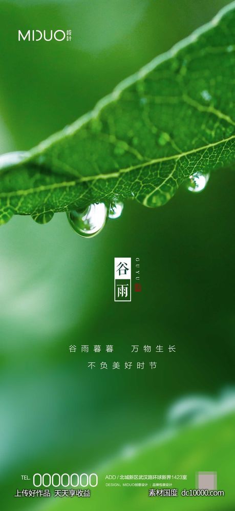 谷雨节气海报 - 源文件