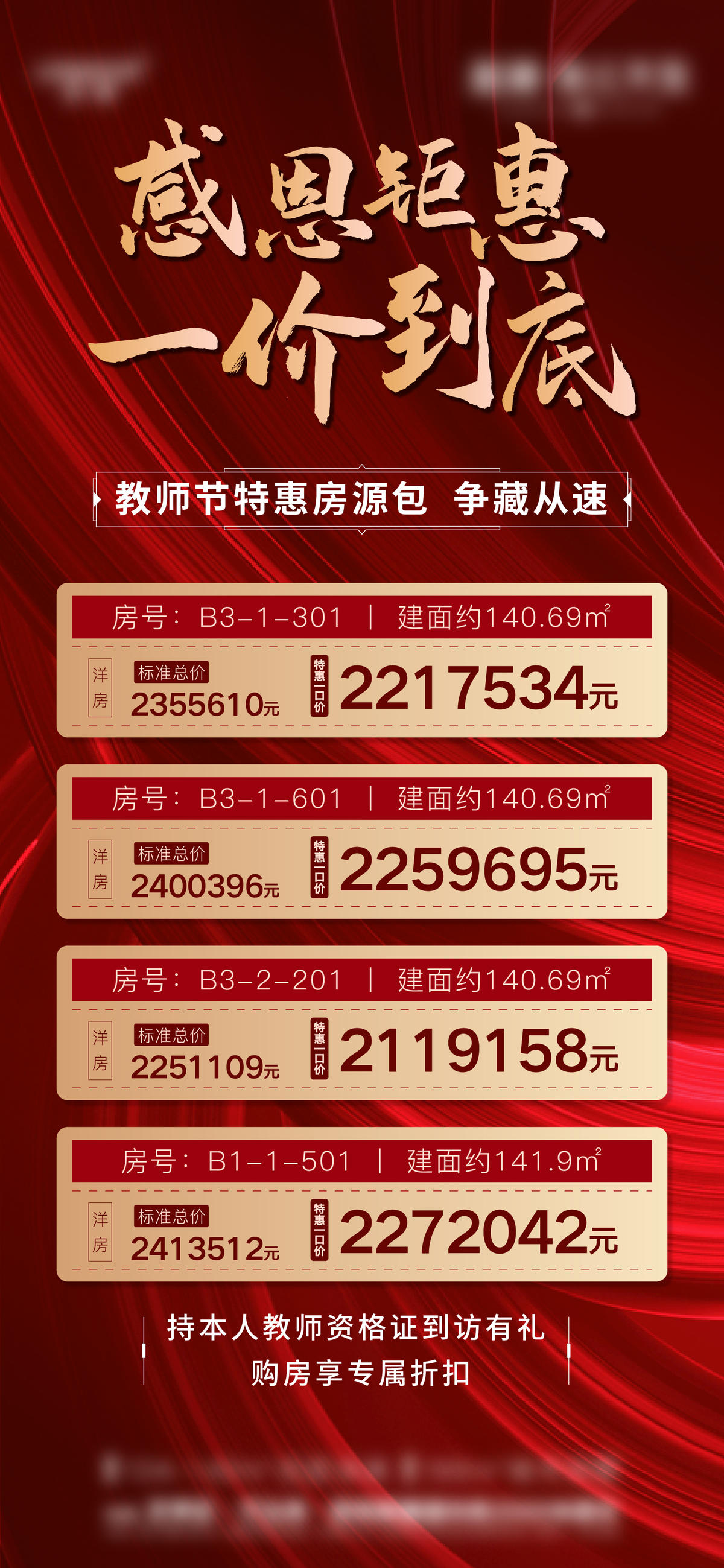 地产中介红色热销特价房源