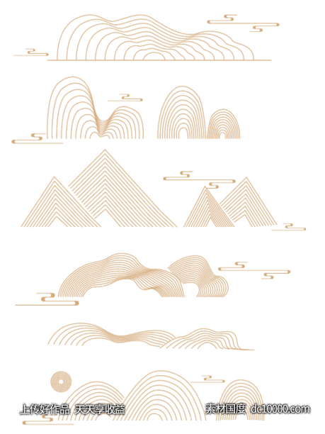 手绘山脉-源文件-素材国度dc10000.com