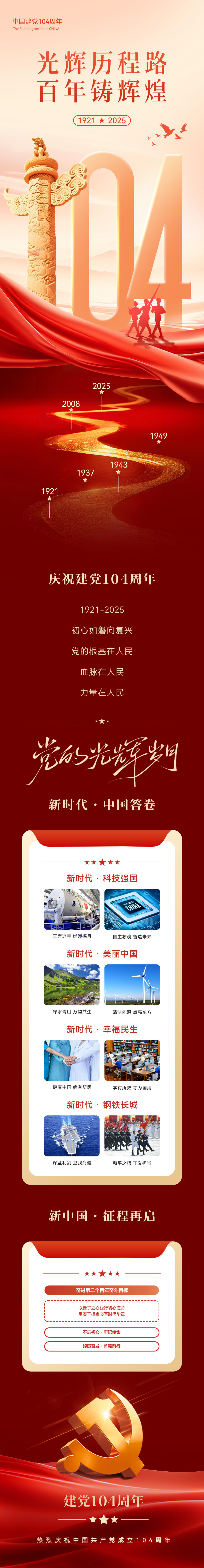 建党节宣传长图海报