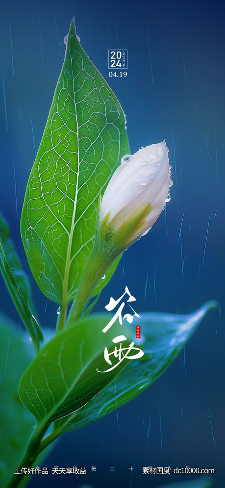 谷雨节气海报 - 源文件