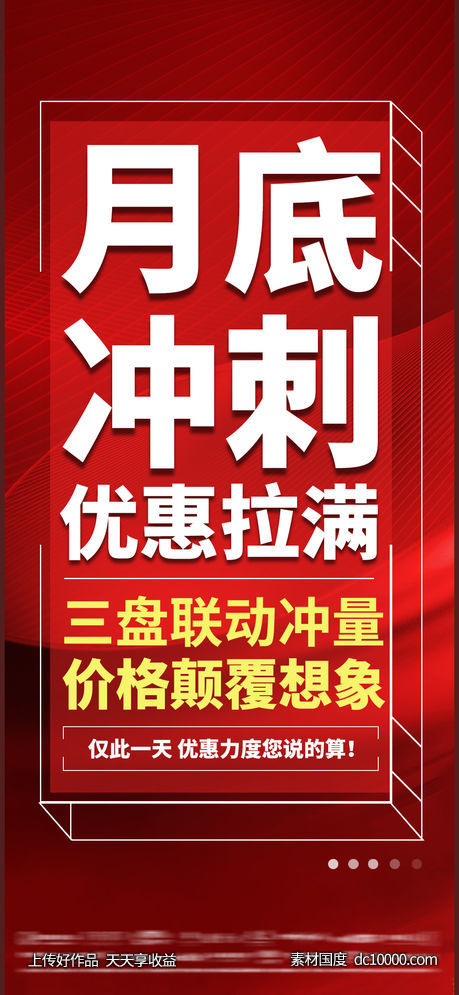 房地产月底冲刺优惠拉满海报 - 源文件