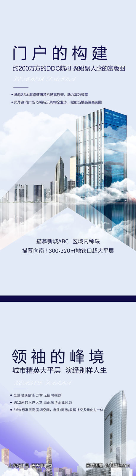 房地产写字楼大平层及价值点海报-源文件-素材国度dc10000.com