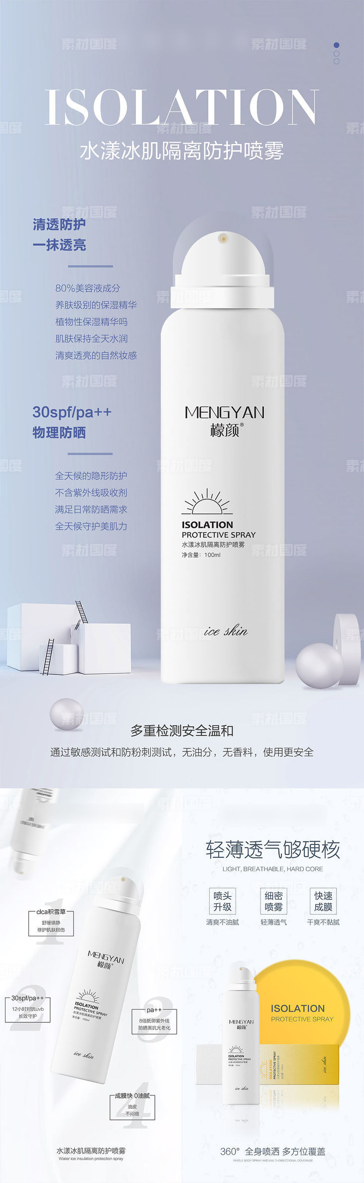 微商护肤防晒霜保湿美白产品系列海报