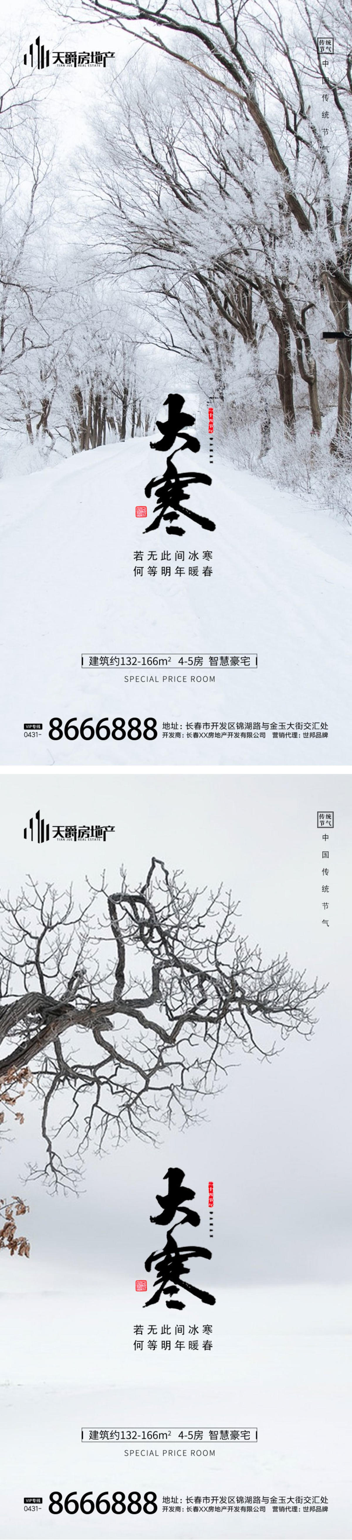 房地产大寒节气海报