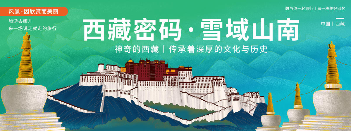 西藏印象旅游背景板
