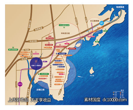 青岛西海岸地图-源文件-素材国度dc10000.com