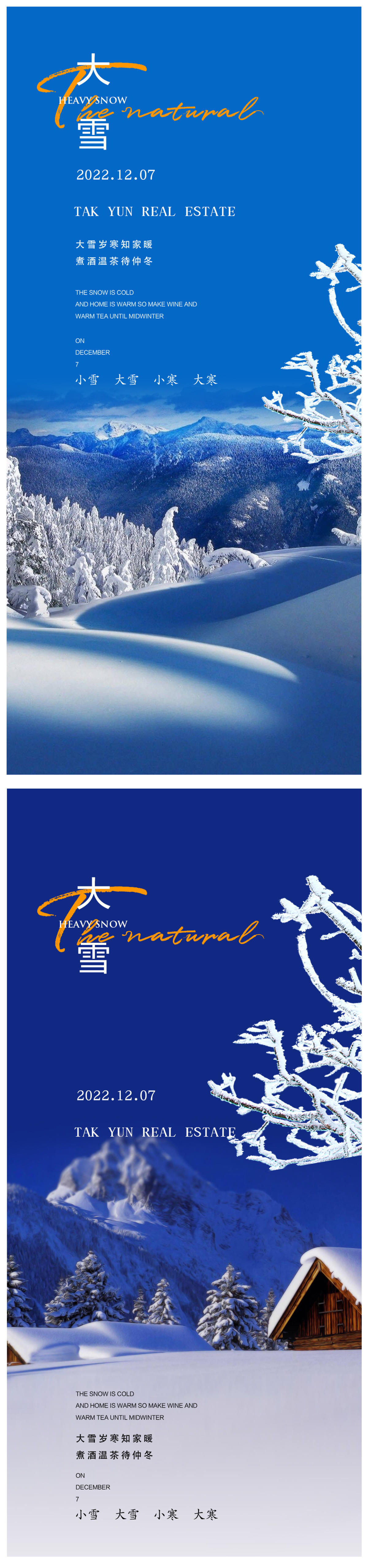 小雪冬至大雪小寒大寒海报